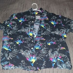 Original Use Black Multicolor Tropical Shirt